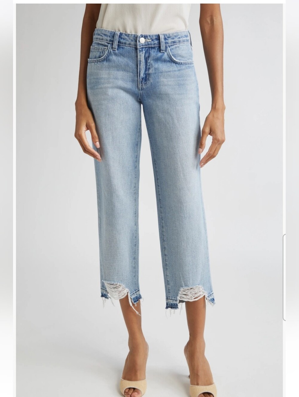 NWT L'Agence Blaine Low Rise Crop Stovepipe Jeans. Size 28